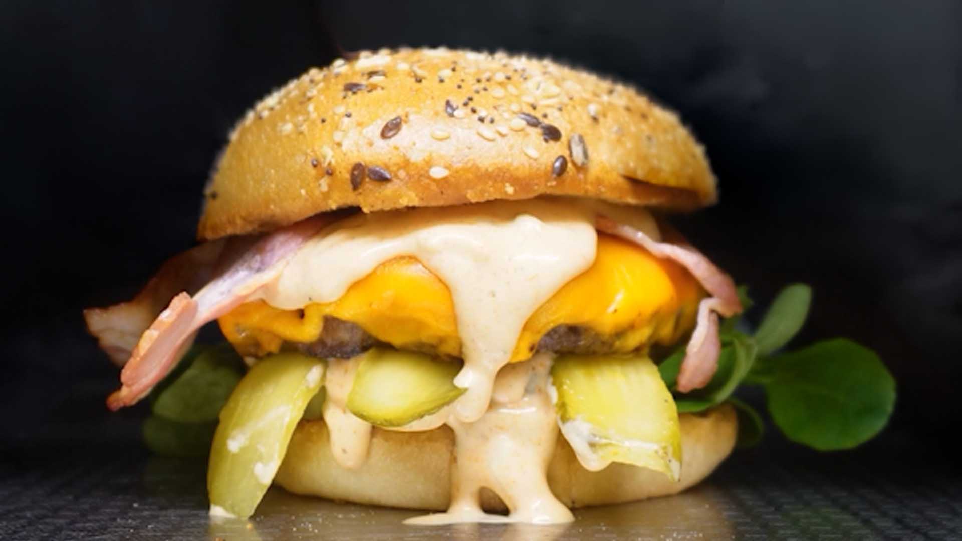 Fat Mimolette Bacon & Fried Onion Burger