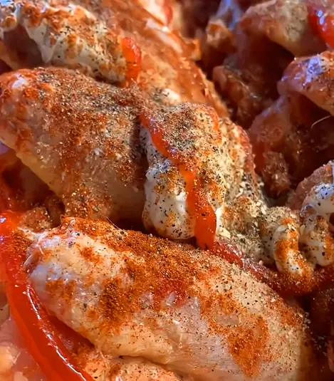 Step 1: Start by marinating the wings. Mix mayo, sriracha,