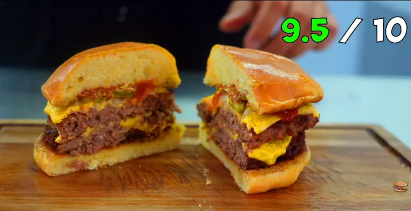 Step 7: Place the cheesy beef patty onto the bottom