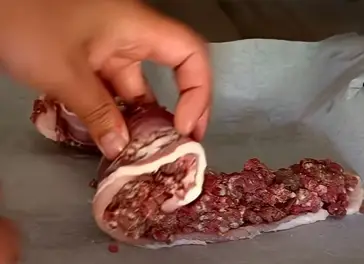 Step 1: Start with the spiral patty. Lay bacon strips