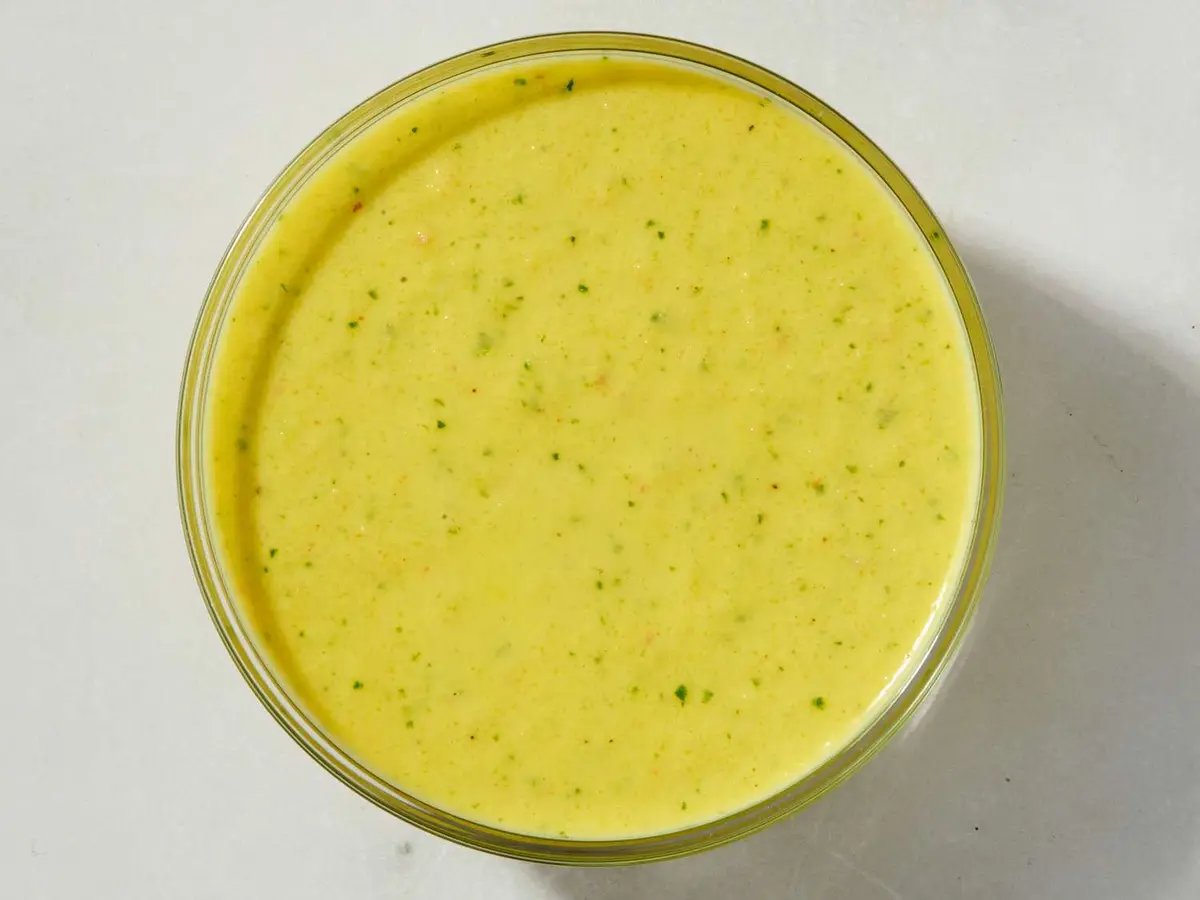 Step 3: For the vinaigrette, put the peach in a