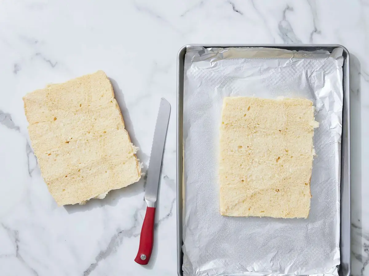 Step 2: Line a large rimmed baking sheet with foil