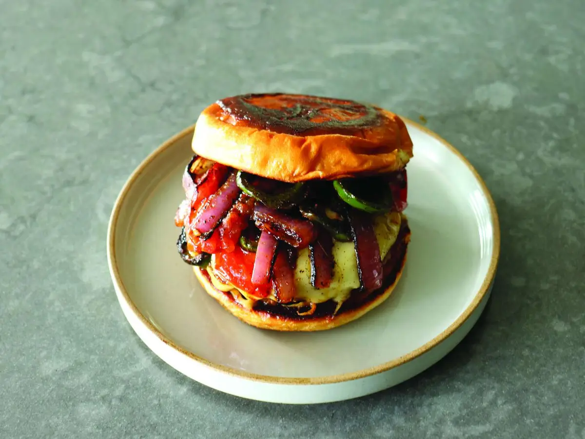 Step 7: Just before the burger is done, lay a