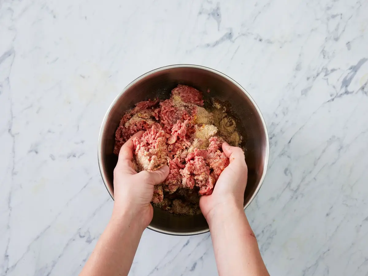 Step 2: Put everything in a large bowl and work