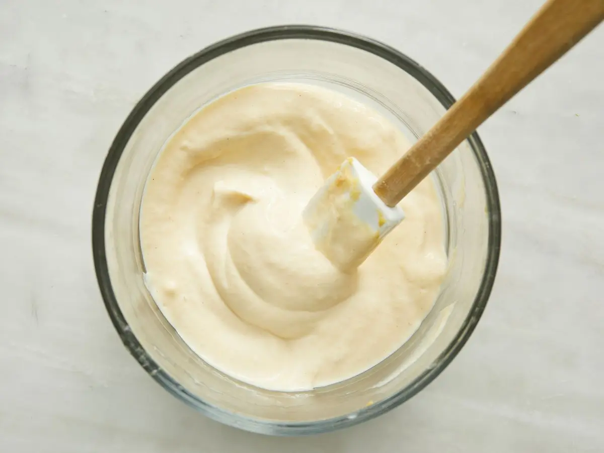 Step 5: Stir the mayonnaise and mustard together in a