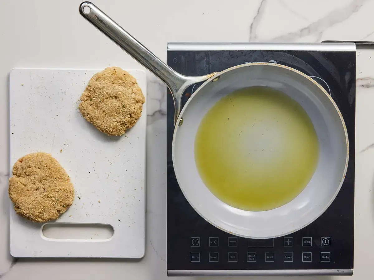Step 5: Heat the olive oil in a large skillet