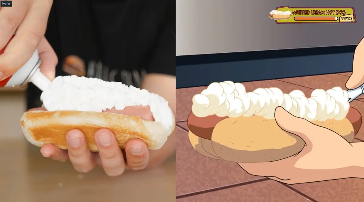 Hot Dog with Whipped Cream