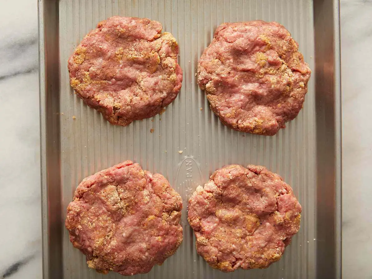 Step 4: Shape four patties, each 3/4 inch thick.
